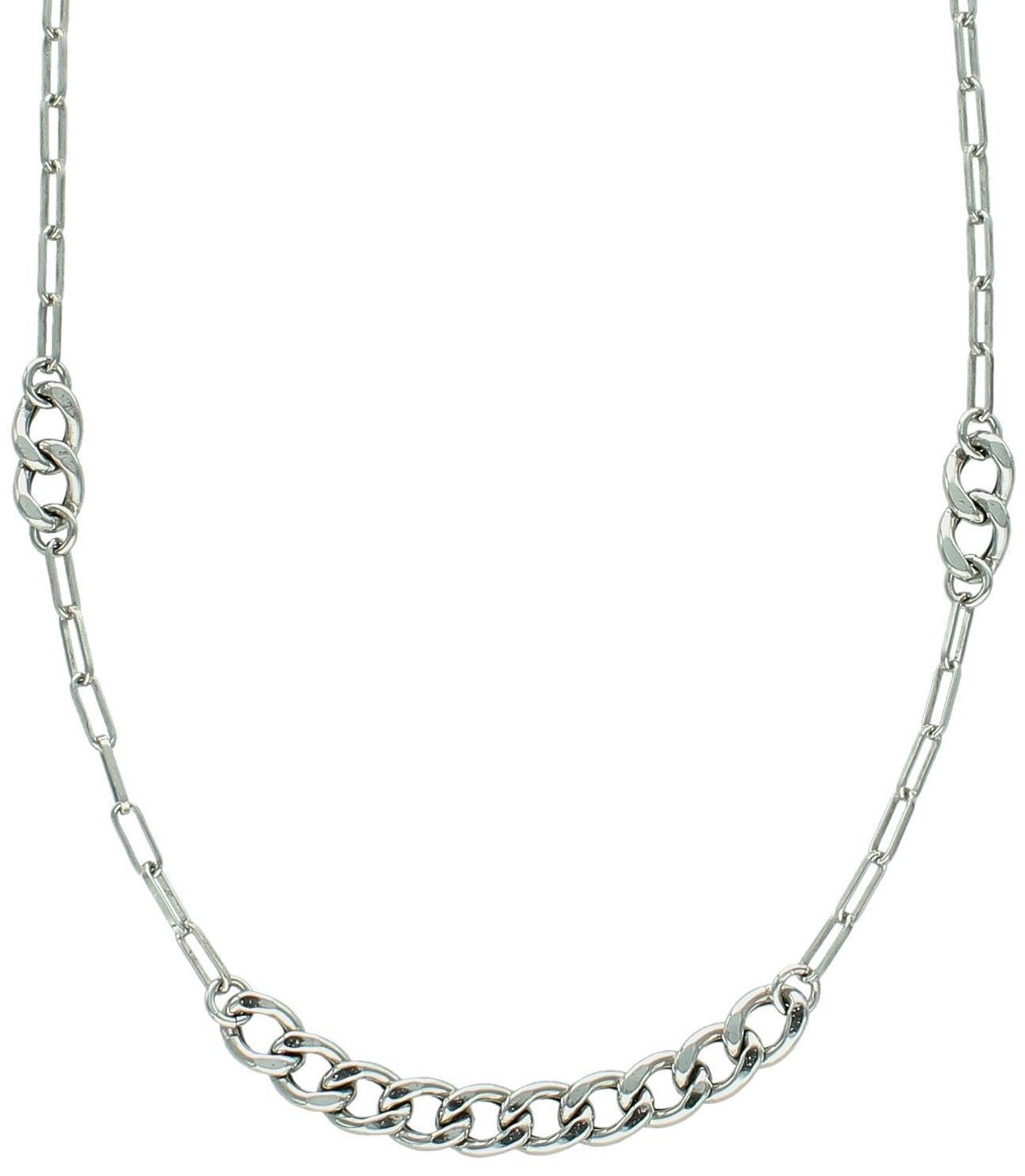 Naszyjnik srebrny pancerka Dall'Acqua. Naszyjnik wykonany z łańcuszka ankier i pancerki, spodoba się kobietom dojrzałym, o eleganckim stylu. Idealny na prezent.1.jpg